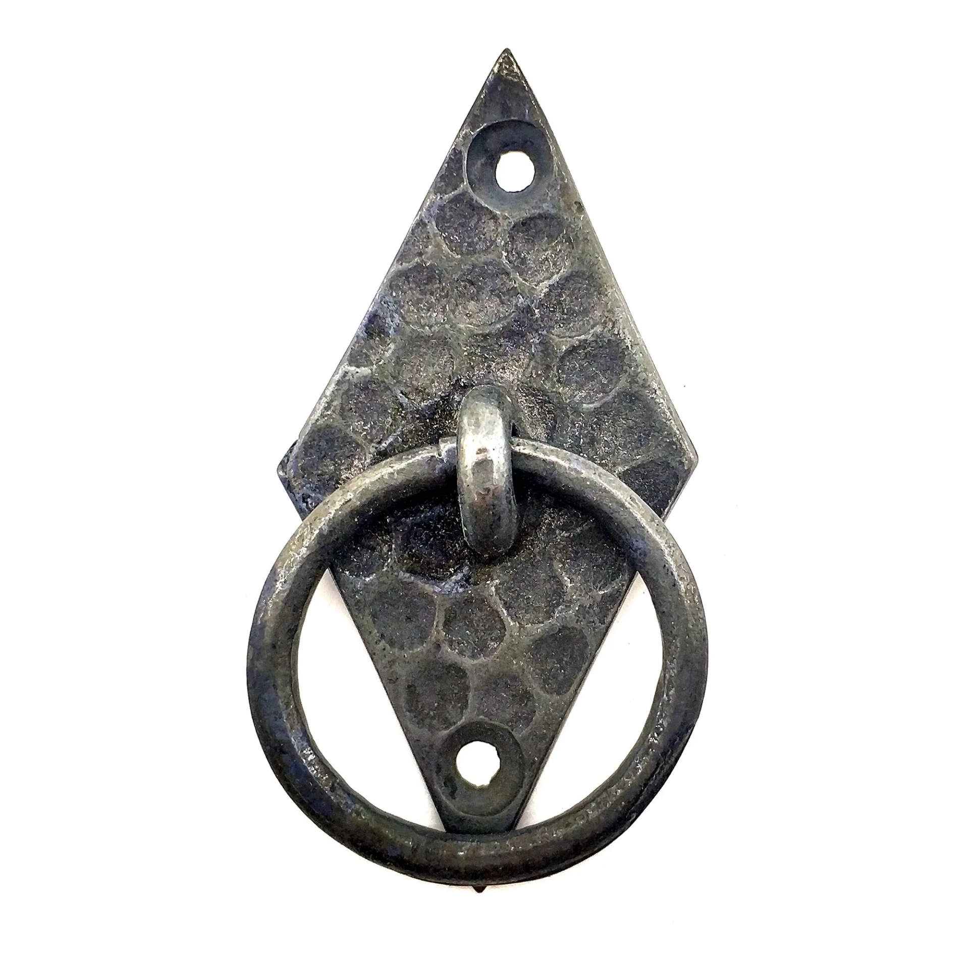 Antika Tarz Dekoratif Pirinç Dik Baklava Halka , Mobilya Kulbu - 82x41 Mm, Oksit