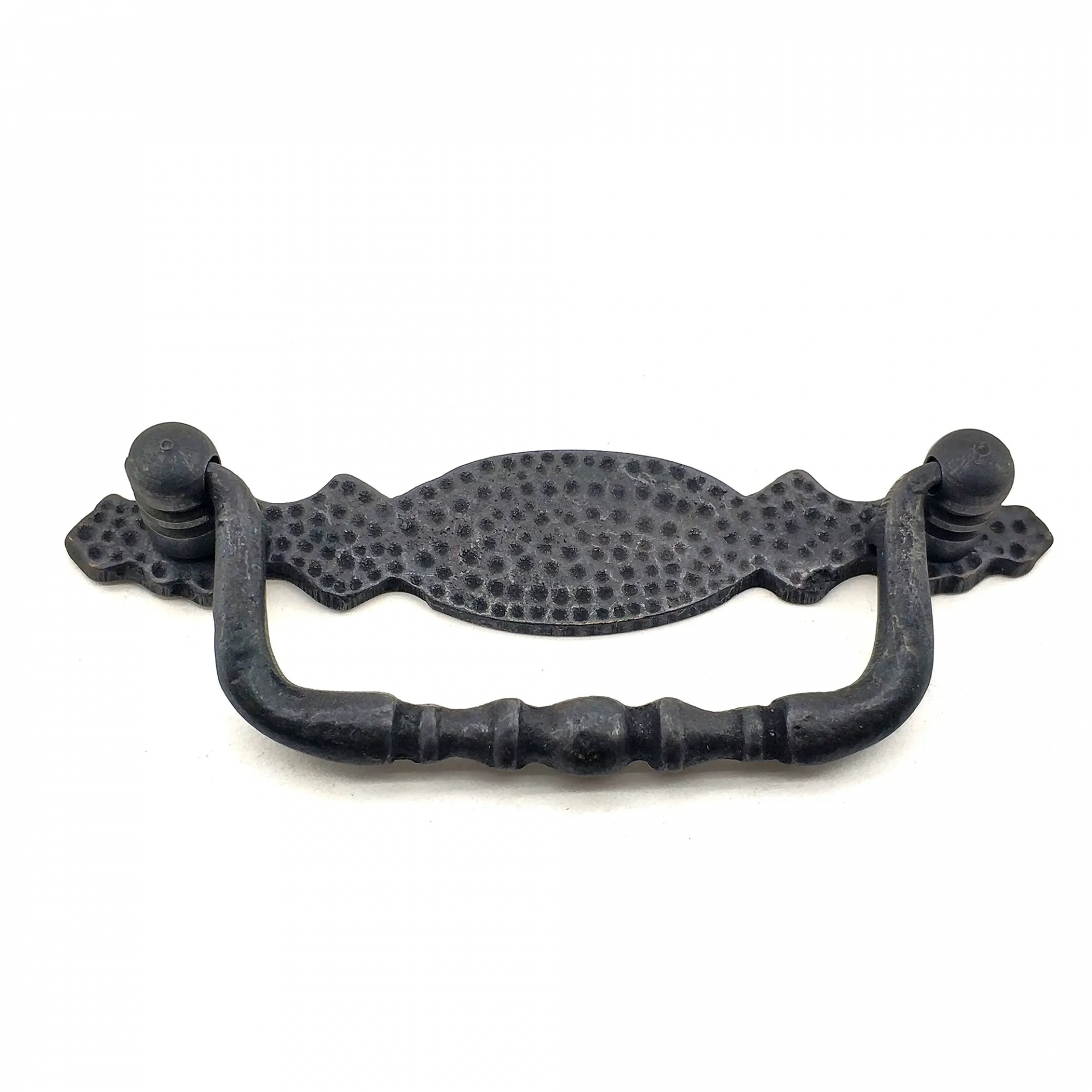 Antika Tarz Dekoratif Pirinç Dövme Sallantı Kapı Kulbu - 43x118 Mm, Oksit