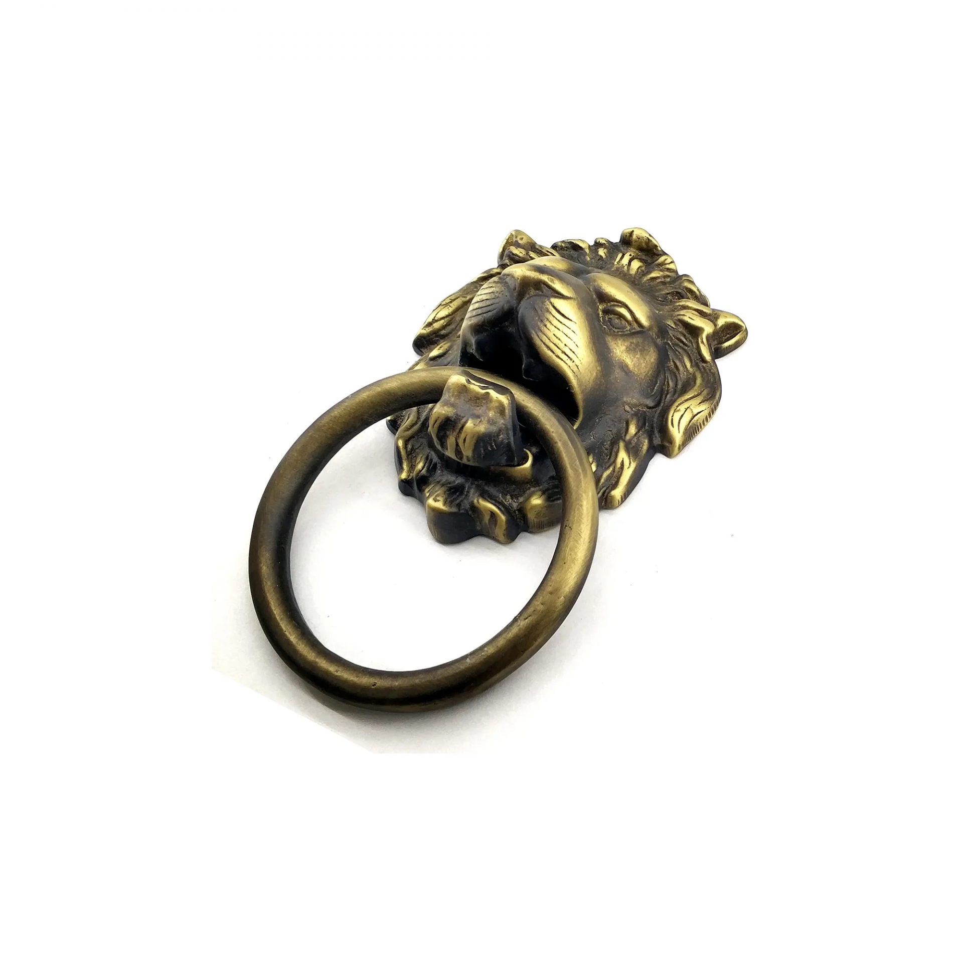 Antika Tarz Dekoratif Pirinç  Kapı Tokmağı, Taktak - 102x130 Mm, Antik