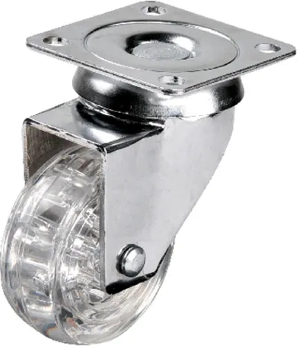 301 - 50x20 Mm Şeffaf Makaralı Tablalı Teker