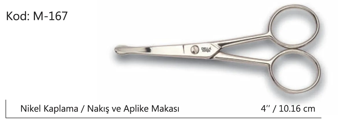 Europe Aplike Ve Nakış Makası Kıvrık Küt Uçlu No:4 10,16 Cm